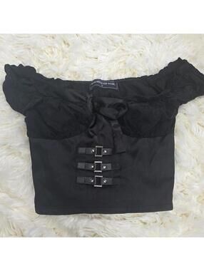 Lightweight Black Maniere De Voir corset top